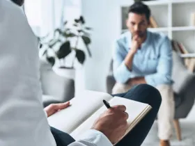 Pacjent podczas sesji psychoterapii